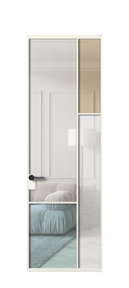 Межкомнатная дверь Mosaic АЛПЛ041.12 Алюминий пудровый белый Комбинация стекол Группы 1 и Группы 3 Цена 171870 ₽ | Volhovec