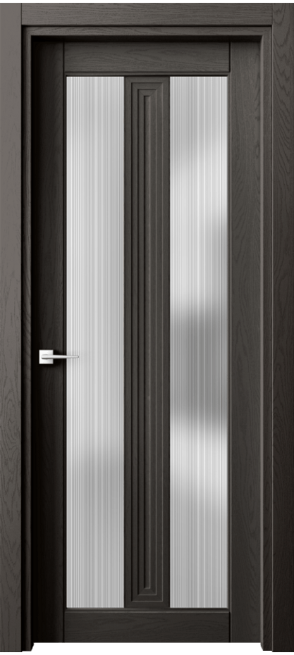 Межкомнатная дверь Эго 6122 Дуб антрацит Сатинированное стекло "Дождь" Цена 121399 ₽ | Volhovec