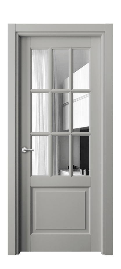 Межкомнатная дверь Тоскана Грильято 6312 Матовый нейтральный серый Двустороннее зеркало, триплекс Цена 114899 ₽ | Volhovec