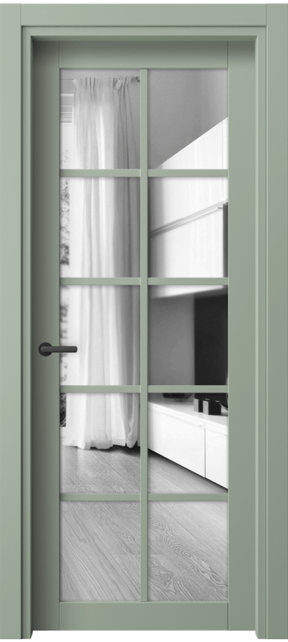 Межкомнатная дверь Neo 2106 ПЭТ светло-оливковый Двустороннее зеркало, триплекс Цена 37799 ₽ | Volhovec