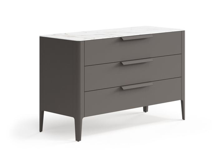 Мебель Комод Piega 3 ящика. Цвет Матовый антрацит. Материал Гладкая эмаль. Коллекция Комод Piega 3 ящика. Картинка.