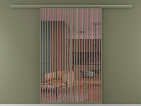 Алюминевая перегородка АЛПР 040.06_АОТ_ПРОЗ РОЗ_new. Цвет Алюминий оливковый тёмный. Материал Алюминий в эмали. Коллекция Перегородка Формато вдоль стены 2 створки. Картинка.