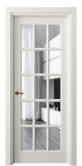 Дверь межкомнатная 6311 МПБЛ ЗЕР. Цвет Матовый пудровый белый. Материал Гладкая эмаль. Коллекция Тоскана Грильято. Картинка.