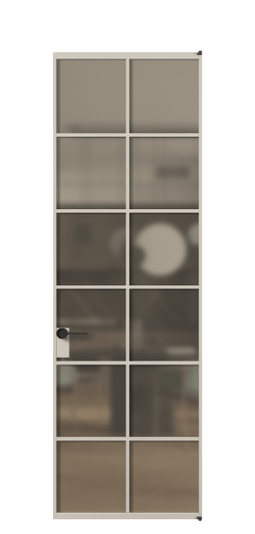 Дверь межкомнатная АЛПЛ040.05 Бронза сатин триплекс АСБЖ. Цвет Алюминий светло-бежевый. Материал Алюминий в эмали. Коллекция Formato. Картинка.