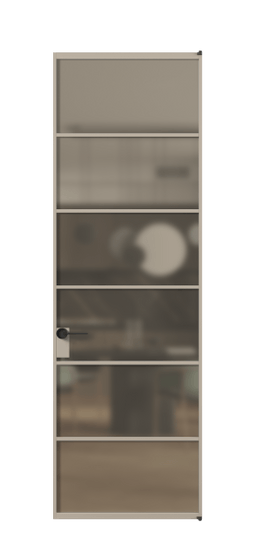 Дверь межкомнатная АЛПЛ040.04 Бронза сатин триплекс АБСК. Цвет Алюминий бисквитный. Материал Алюминий в эмали. Коллекция Formato. Картинка.