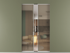 Алюминевая перегородка skr2_01_ Алюминий светло-серый Бронза сатин матовое. Цвет Алюминий светло-серый. Материал Алюминий в эмали. Коллекция Перегородка Формато скрытый пенал 2 створки. Картинка.