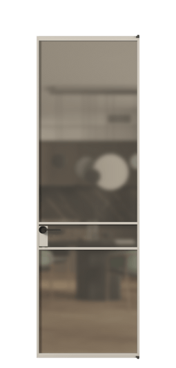 Дверь межкомнатная АЛПЛ040.02 Бронза сатин триплекс АСБЖ. Цвет Алюминий светло-бежевый. Материал Алюминий в эмали. Коллекция Formato. Картинка.