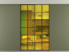 Перегородка Formato внутри проёма скрытое крепление в потолок 2 створки