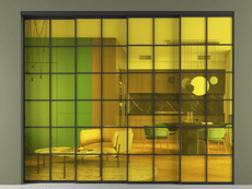 Перегородка Formato внутри проёма 4 створки с синхронным механизмом