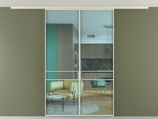 Перегородка Formato вдоль стены на потолок 2 створки