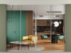 Перегородка Formato внутри проёма скрытое крепление в потолок 4 створки